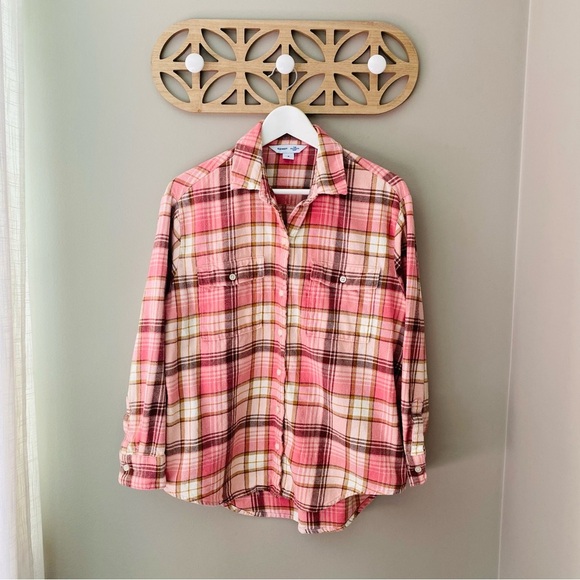 Old Navy The Boyfriend Shirt Pink Sz Medium - Picture 1 of 8
